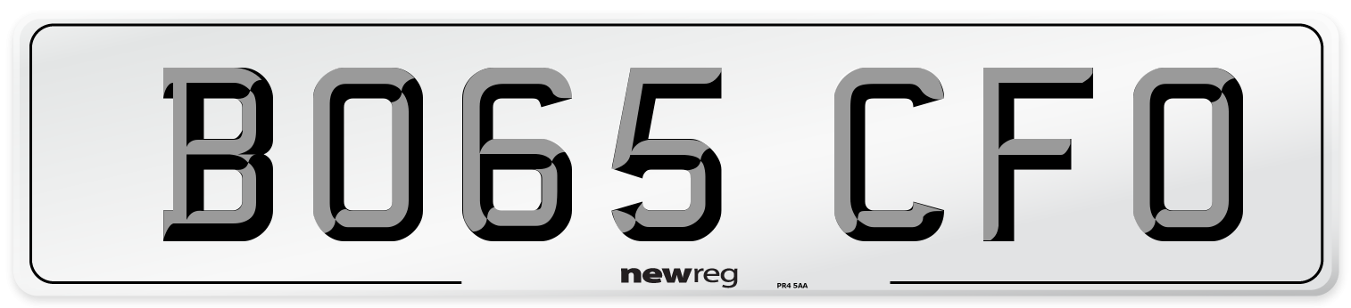BO65 CFO Number Plate from New Reg